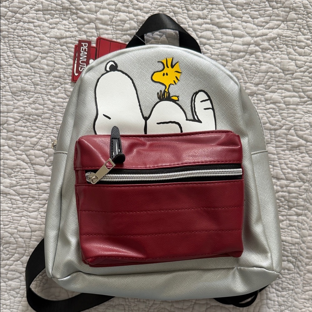 Peanuts Silver & Red Snoopy Backpack